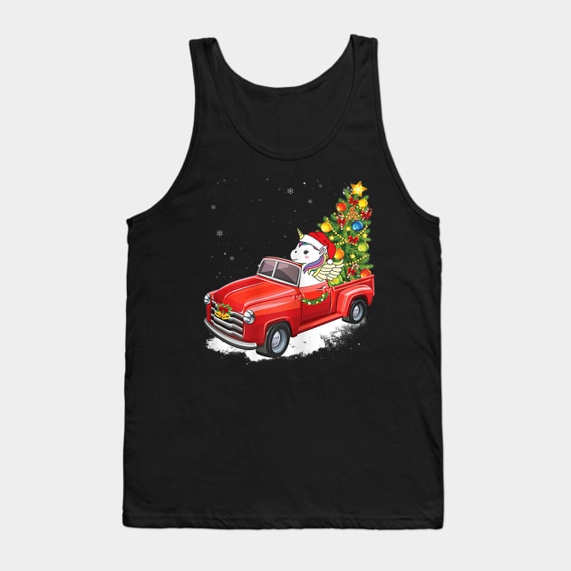 Unicorn Christmas Unicorn Christmas Tree Cute Gift Tank Top by Barnard